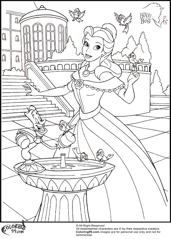Download Mewarnai Gambar Princess Belle