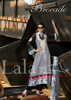 Formal Wear | Lala Textiles Brocade Lawn Dresses Collection 2013