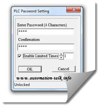 Input Delta PLC password