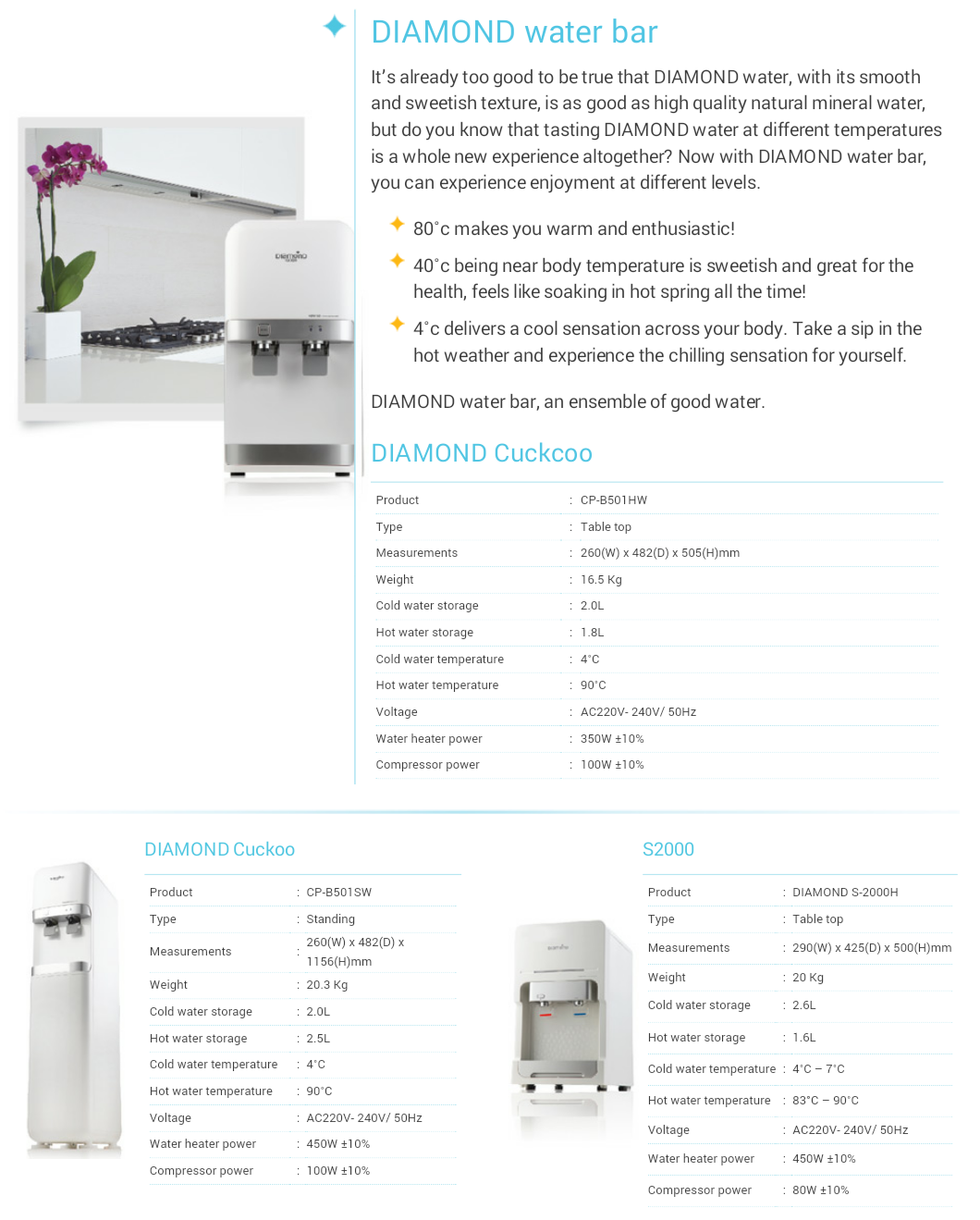 Diamond Water Care Service Diamond Water Bar Cuckoo Cuckoo Standing S2000