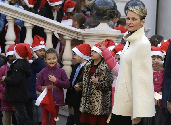 Prince Albert II of Monaco and Princess Charlene of Monaco, Camille Gottlieb and Louis Ducruet attend the Christmas gifts distribution