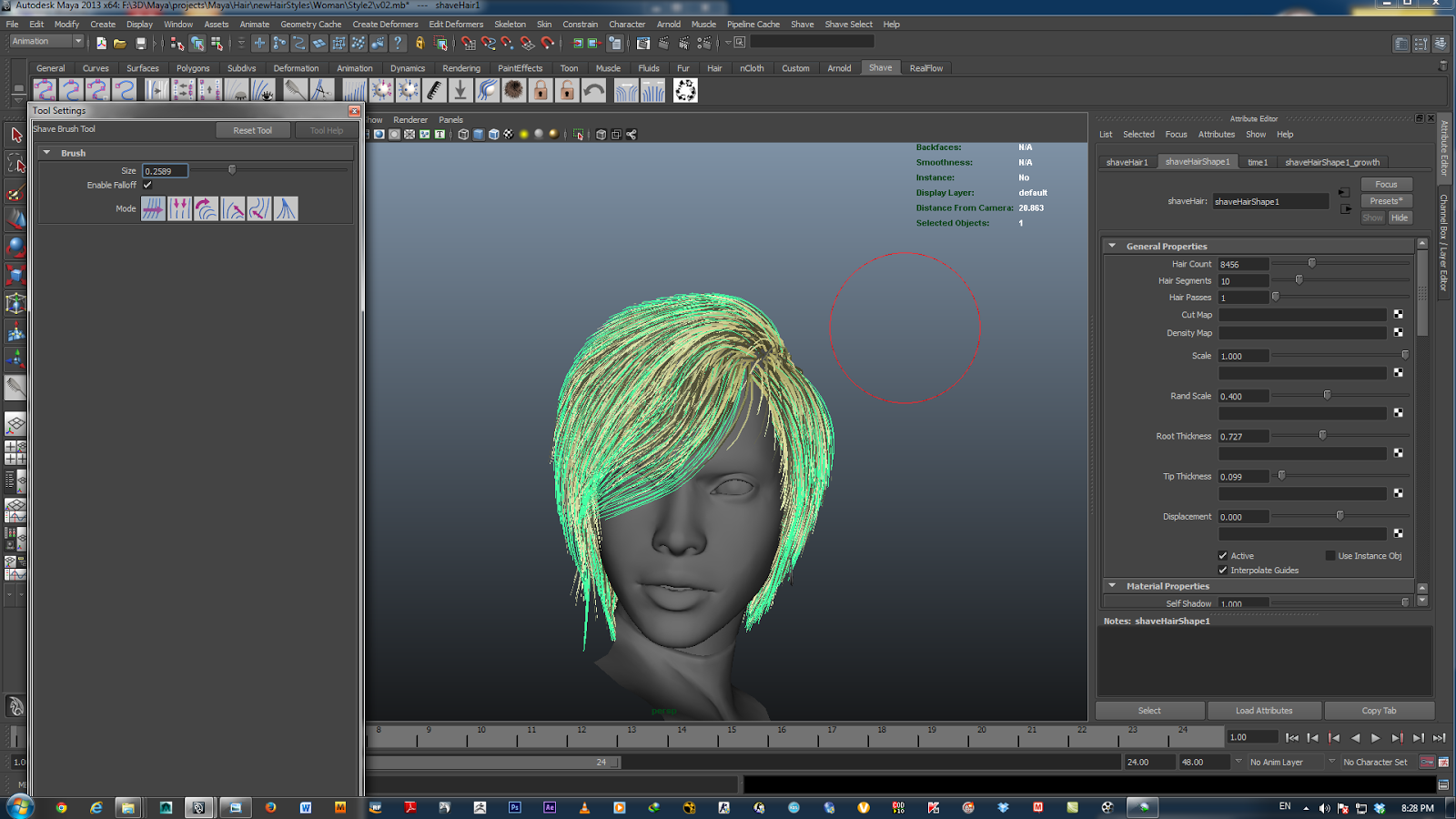 Autodesk Maya nHair_Styling the hair from the Hair Fashion Magazine