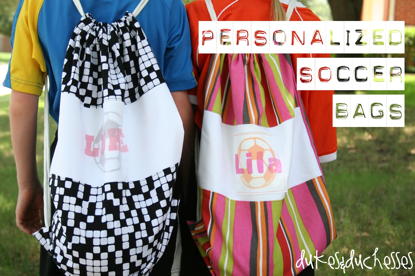 Soccer Bags {with DecoArt Ink Effects} Dukes and Duchesses