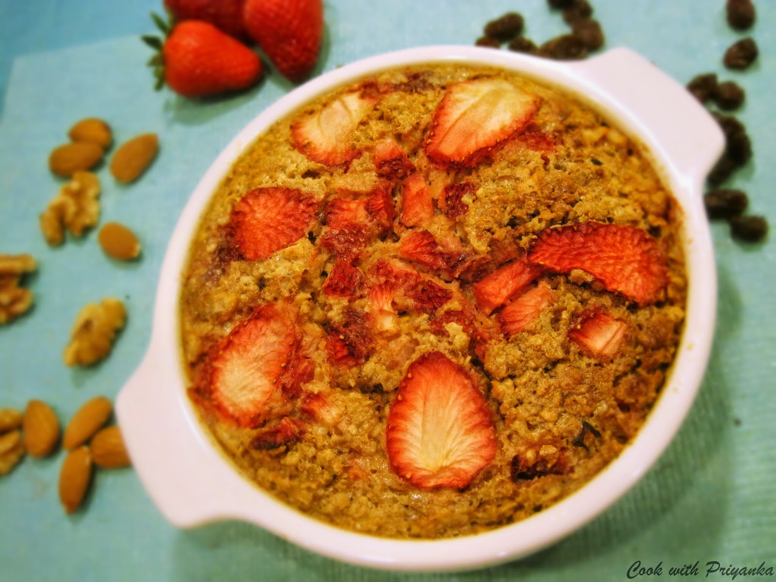 Cook with Priyanka Oats and strawberry pudding