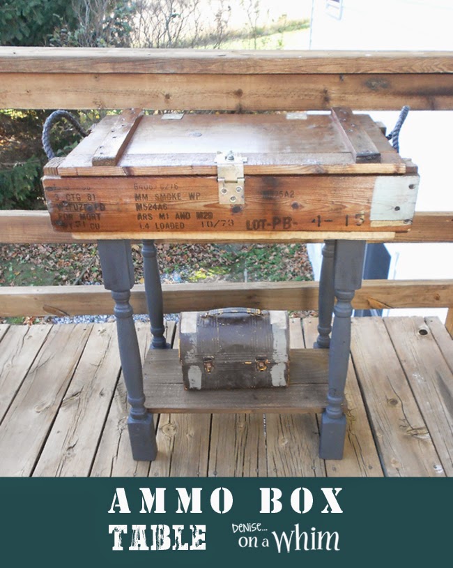 Side Table Built with an Ammo Box from Denise on a Whim