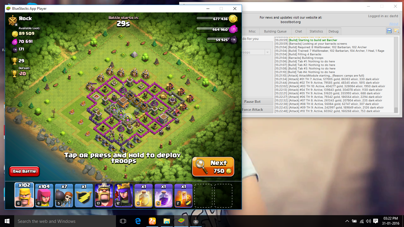 Set up clash of clans bot limfaonestop