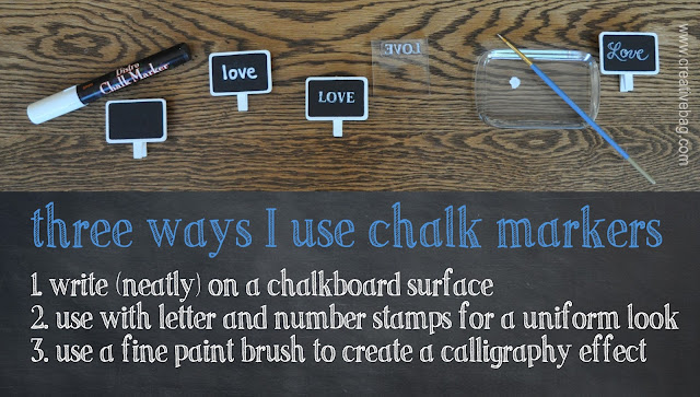 chalkboard signs from Creative Bag and tutorial on how to use chalk markers to create diy wedding projects