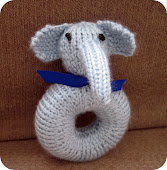 Blue Elephant Baby Rattle