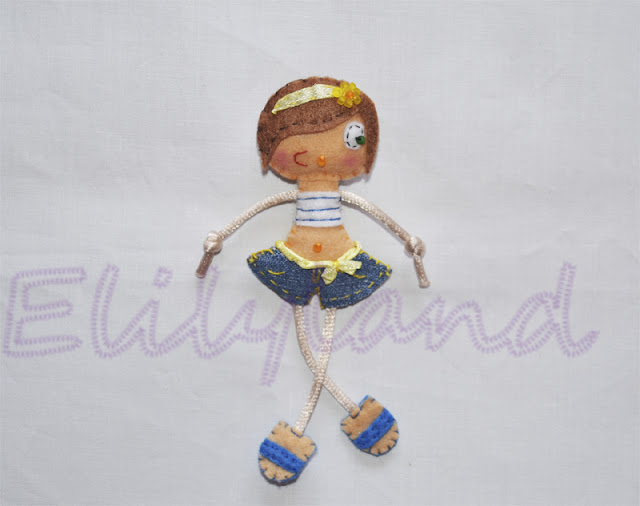 Mini.Elily Muñeca Fieltro Pantalones Cortos Veraniega