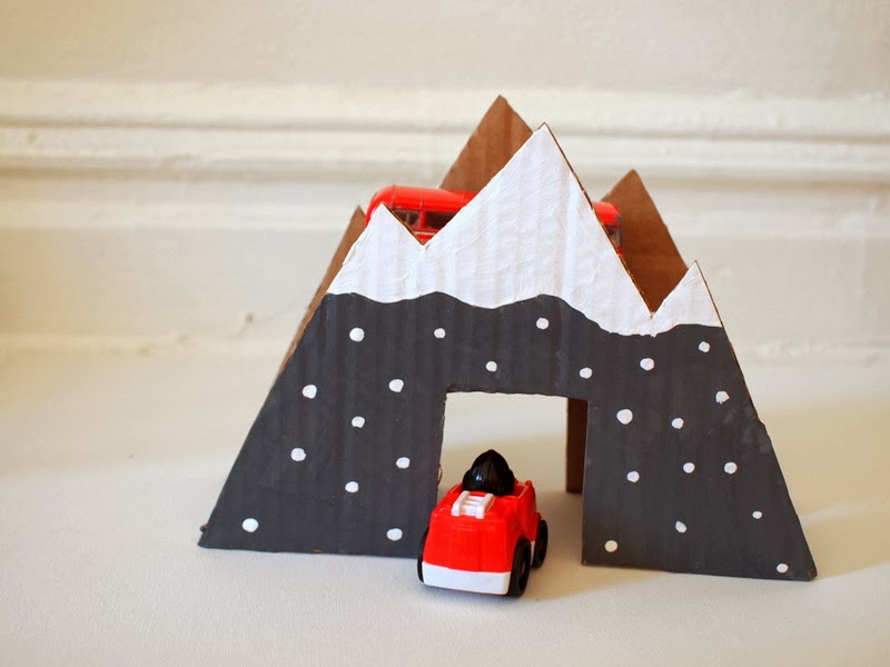 Make a Cardboard Bridge for Trains and Cars Pink Stripey Socks