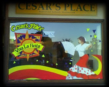 Window painting: "Viva la fiesta"