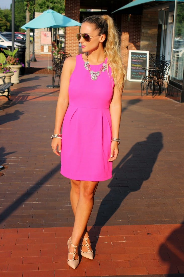 neon pink summer dress