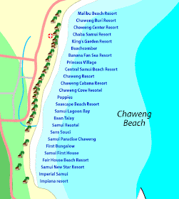 Paul And Ange S Wedding 2017 This Is A Map Of Some Resorts And Hotels Along Chaweng Beach As I Mentioned On The Accommodation Page Wedding Located In Bophut Where We Ll Be