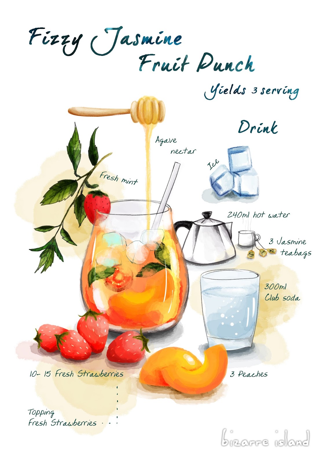  bizarre island Fizzy Jasmine Tea Fruit Punch