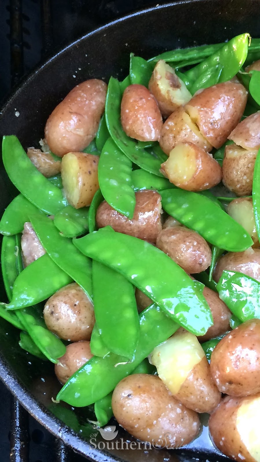 A Southern Soul Grill Roasted Peas & Potatoes