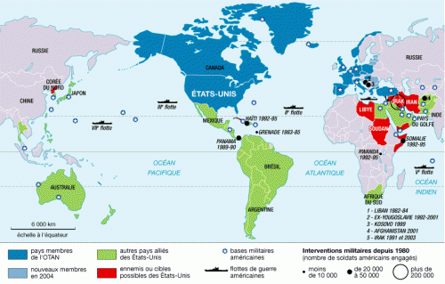 carte du monde usa au centre