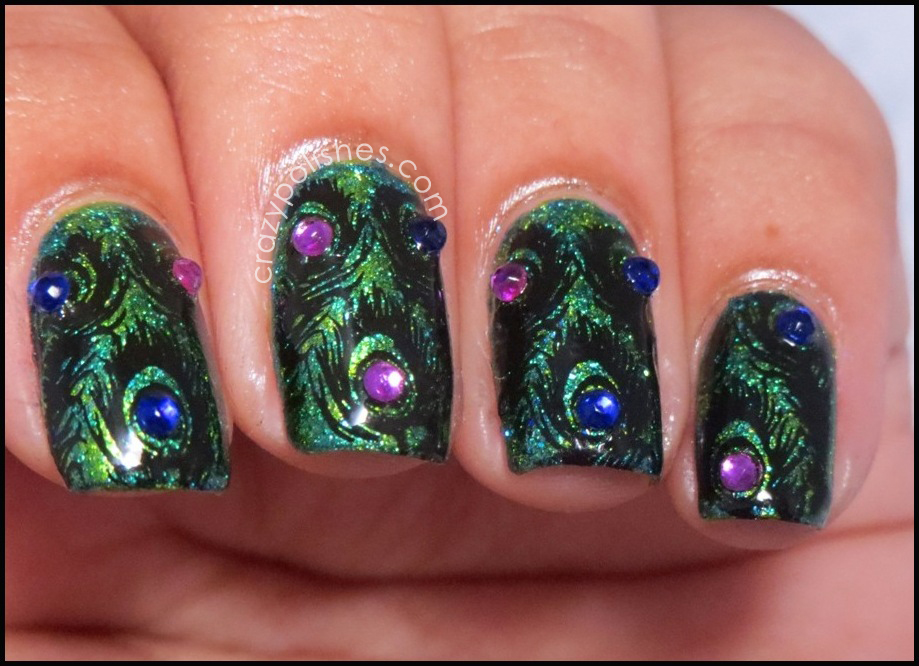 8. Peacock Feather Stamping Nail Art - wide 3