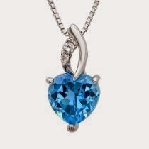 Heart Shape 3ct Swiss-Blue and 24 White