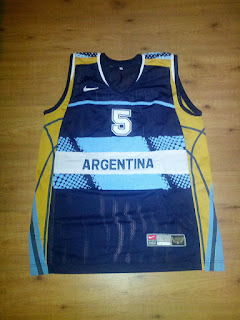 Emanuel Manu Ginobili Argentina Limited Edition Blu Jersey Canotta Camiseta Front