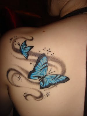 blue utterfly tattoo