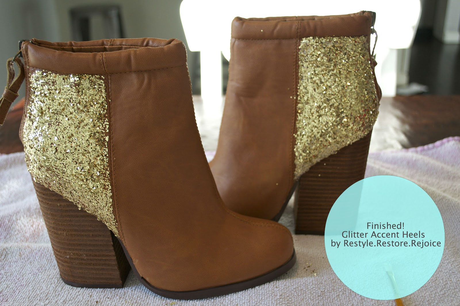 Restyle.Restore.Rejoice DIY Glitter Accent Booties