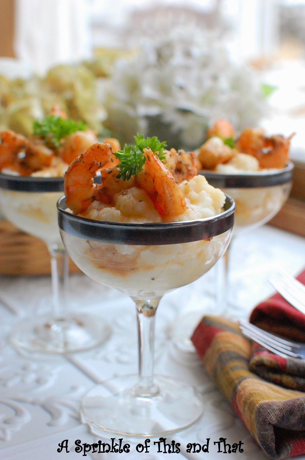 A Sprinkle of This and That Voodoo Shrimp and Garlic Mashed Potatoes