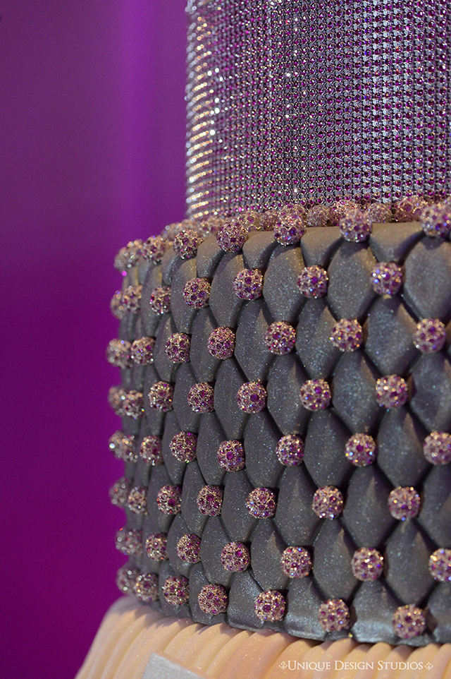 Tiffany Cook Events Concept to Completion Vegas Bling Wedding Cake by