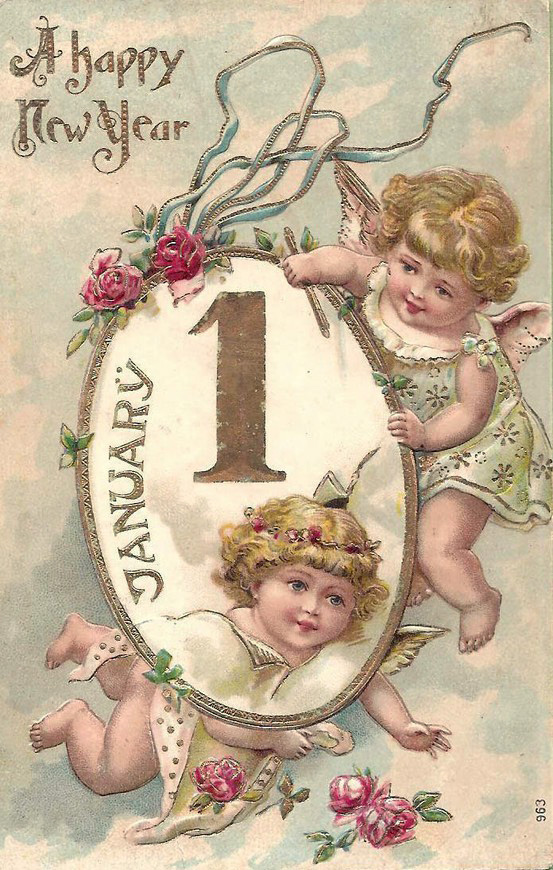 happy new year postcard