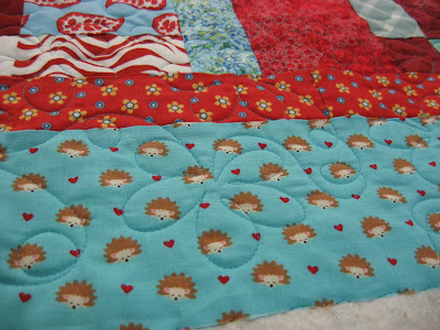 Red and Aqua Quilt ~ Finally Quilted!