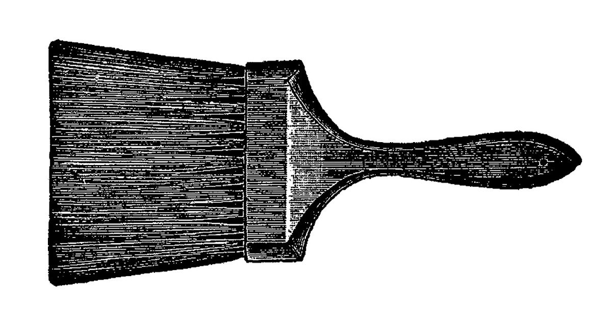 Digital Stamp Design Digital Wooden Paint Brush Stock Illustration Vintage