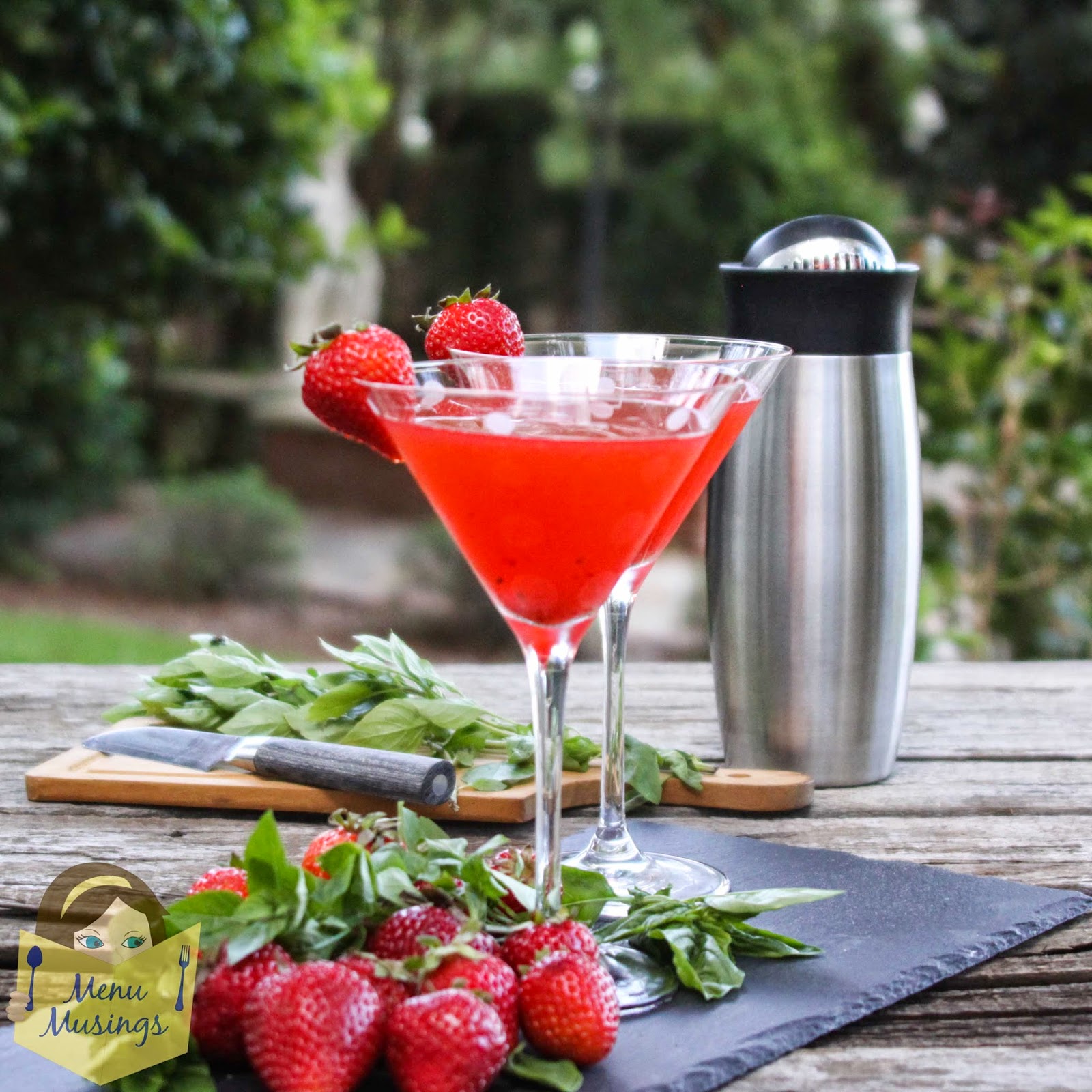 Menu Musings of a Modern American Mom Strawberry Basil Martini