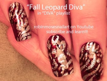 Diva Red Leopard Nail Art Tutorial 