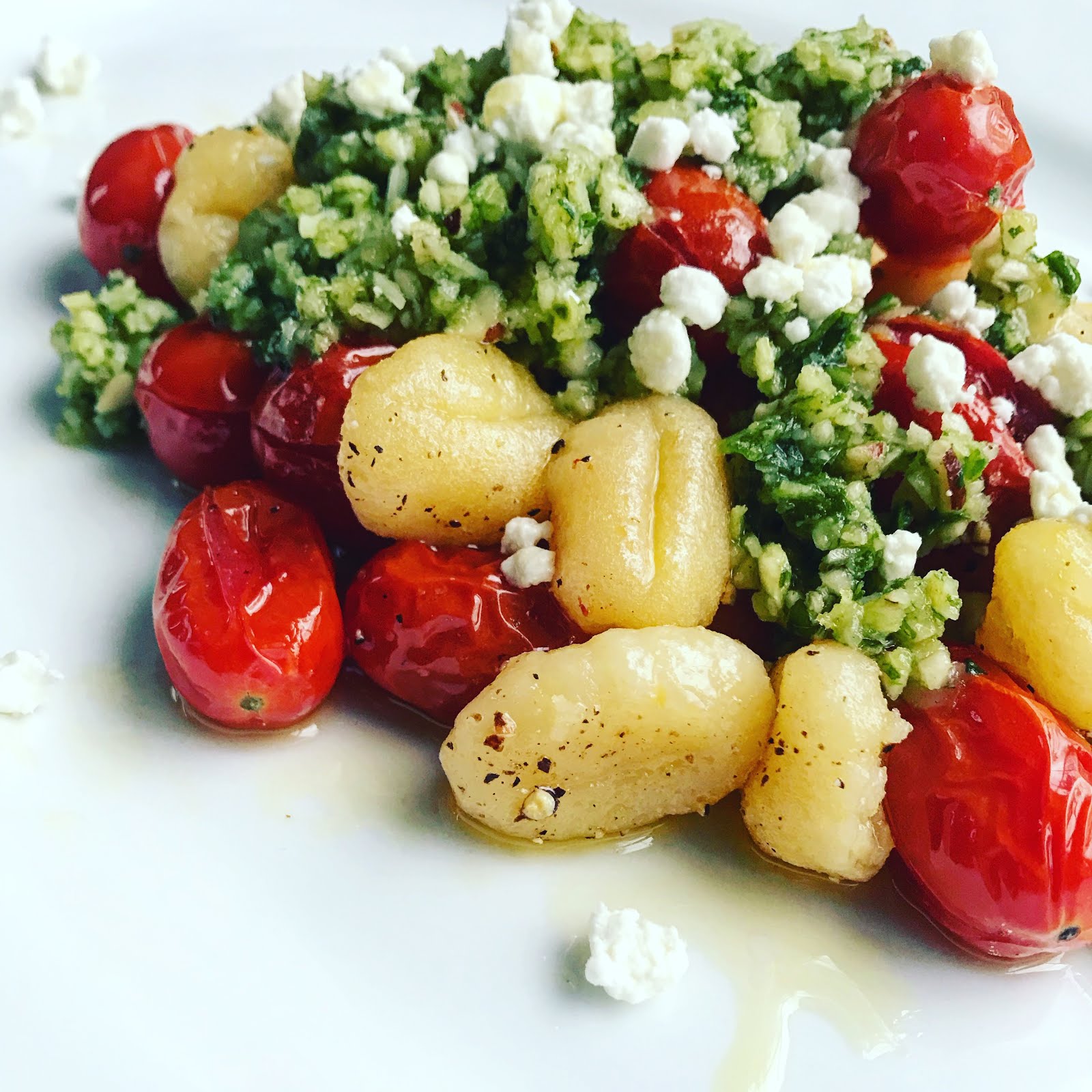 Crispy Gnocchi and Tomatoes with Brazil Nut Pesto Chef Jen