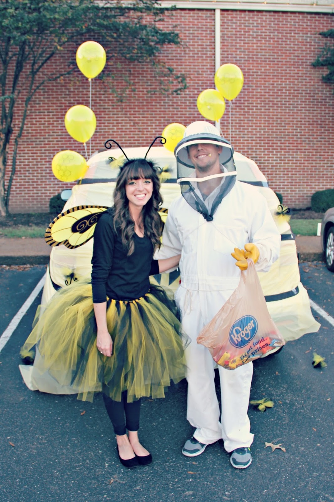 bee keeper and bee trunk or treat