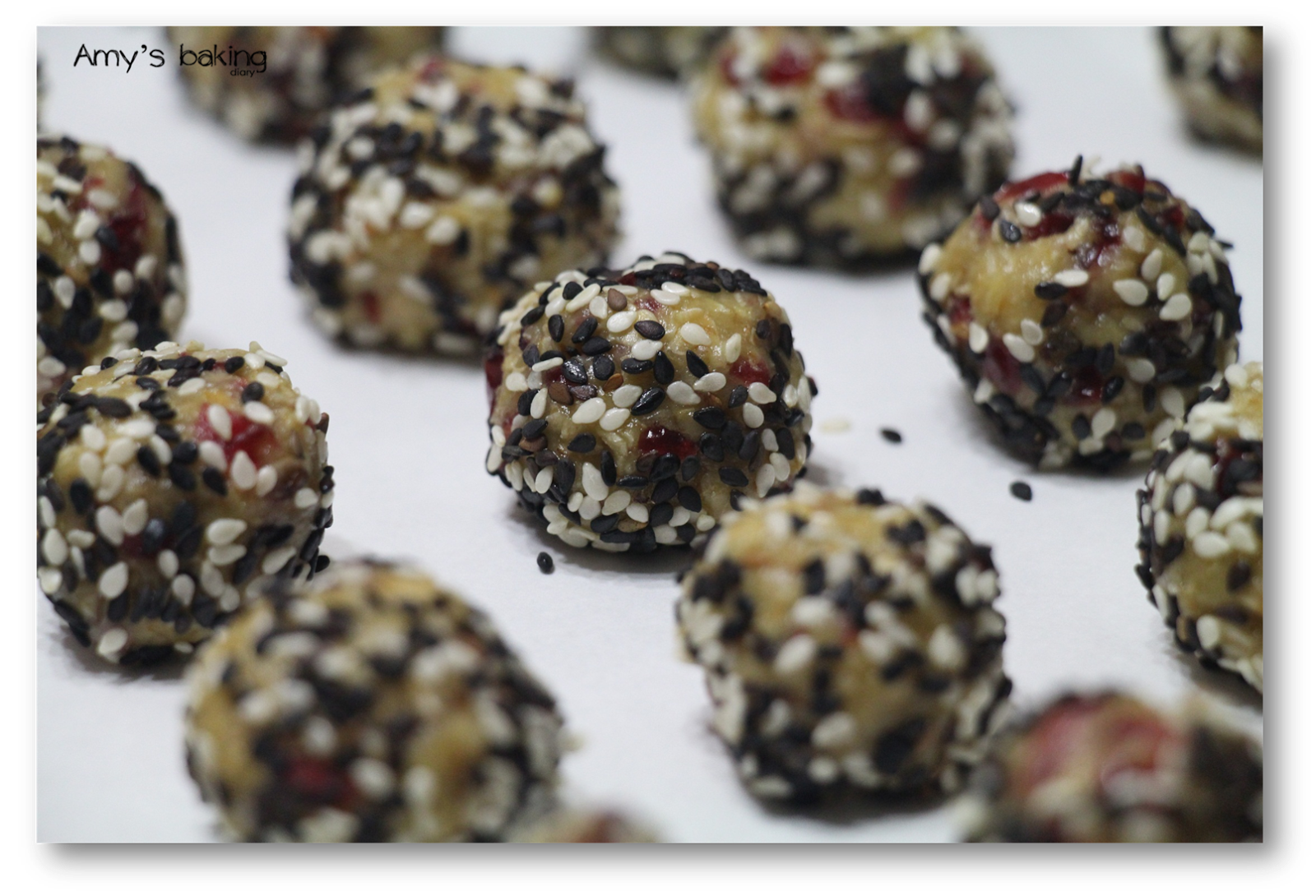 Amy Baking Diary Oats and Cherry Cookies with Sesame Seeds