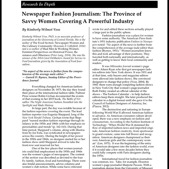 I Was Excited To See That The New Issue Of Media Report Women Is Out It Includes My Article About History Newspaper Fashion Sections In I Was Excited To See That The New Issue Of Media Report Women Is Out It Includes My Article About History Newspaper Fashion Sections In