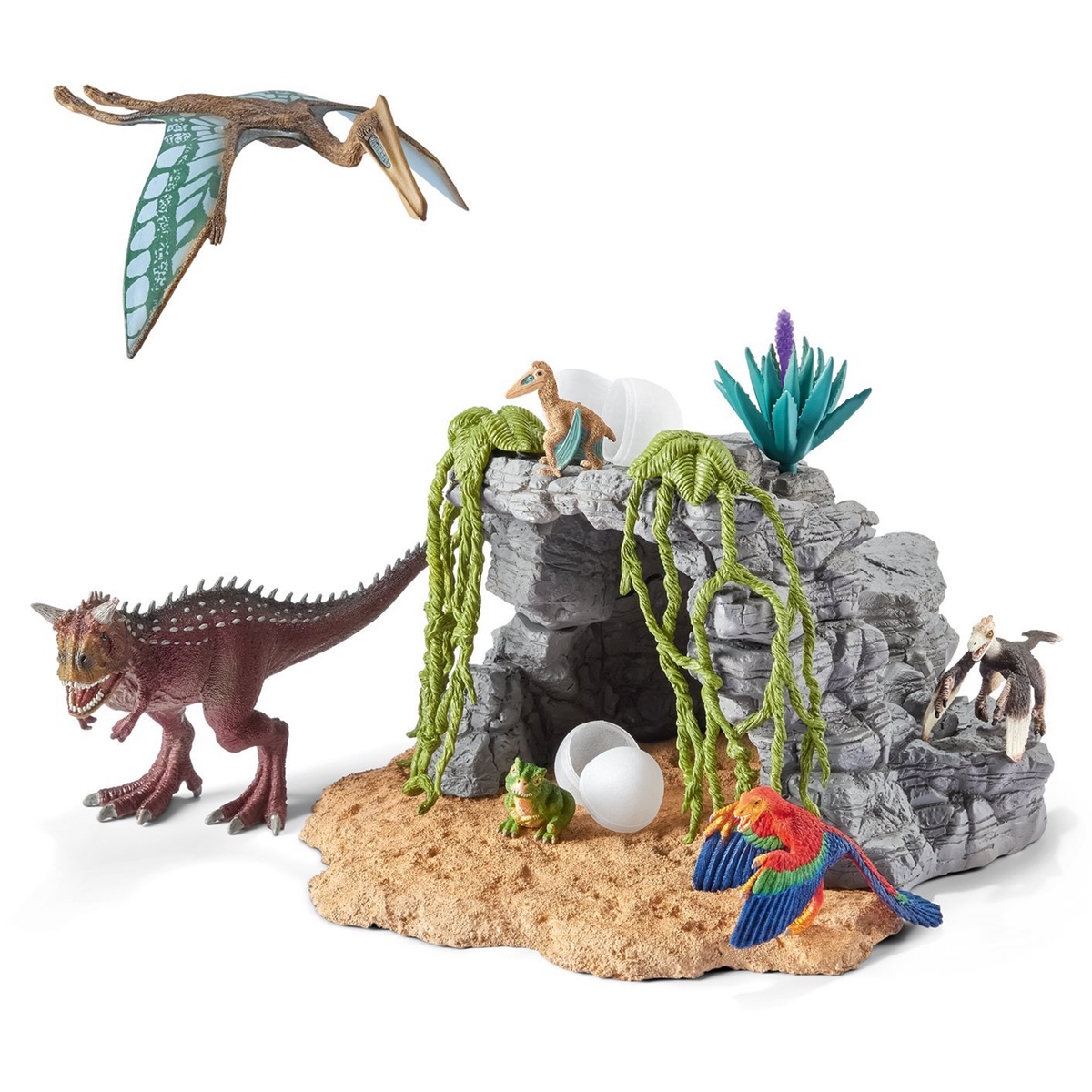 シュライヒ恐竜13体と骨の洞窟Cセット　美品