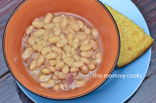 slow cooker white beans and ham