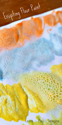 Homemade paint recipe that ERUPTS!  Kids will go nuts watching the paint fizz again and again.
