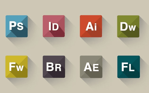 Flat Icon Set Of Adobe Company Product Flat Icon Set Of Adobe Company Product