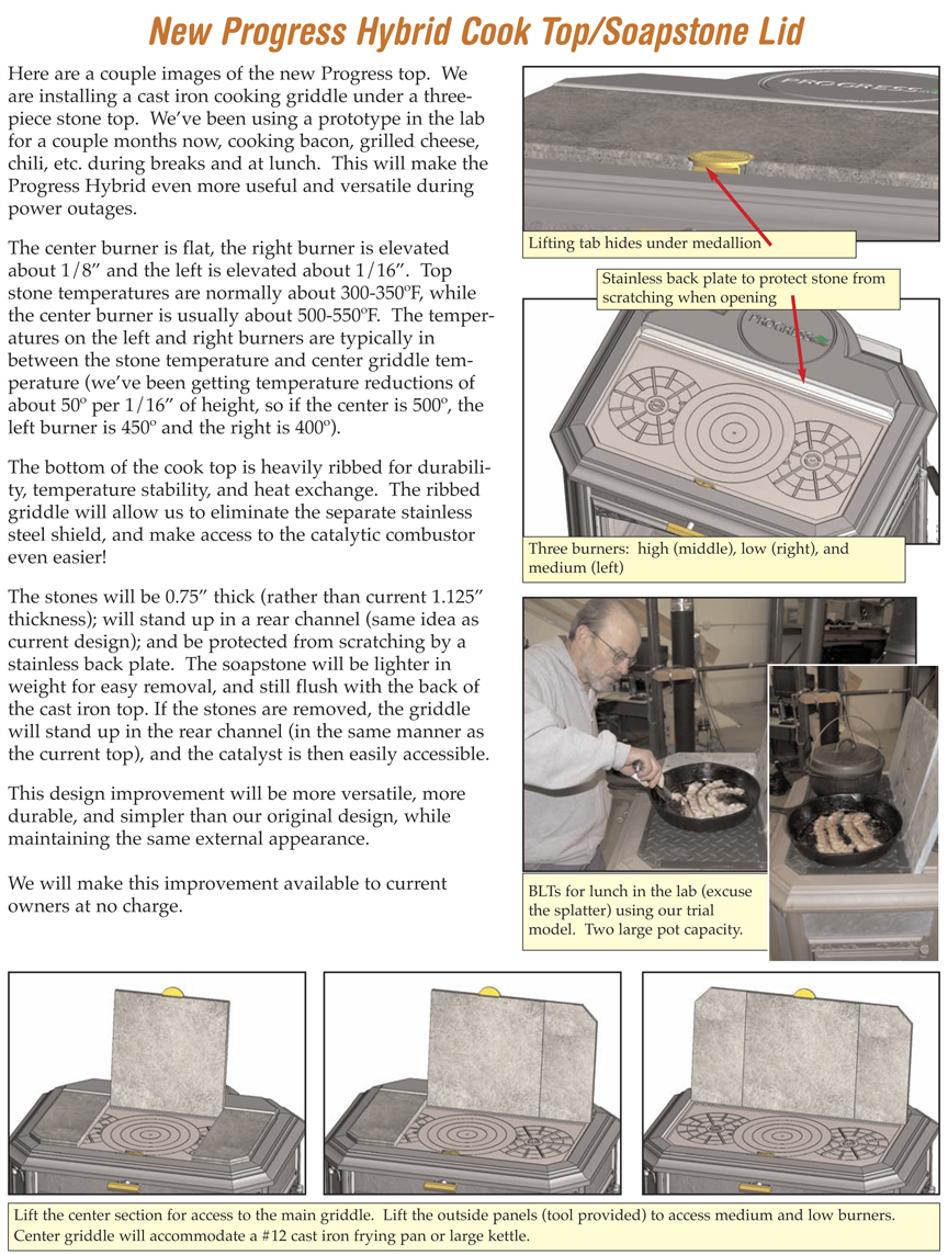 Woodstock Soapstone Co. Blog New Progress Hybrid Cook Top/Soapstone Lid