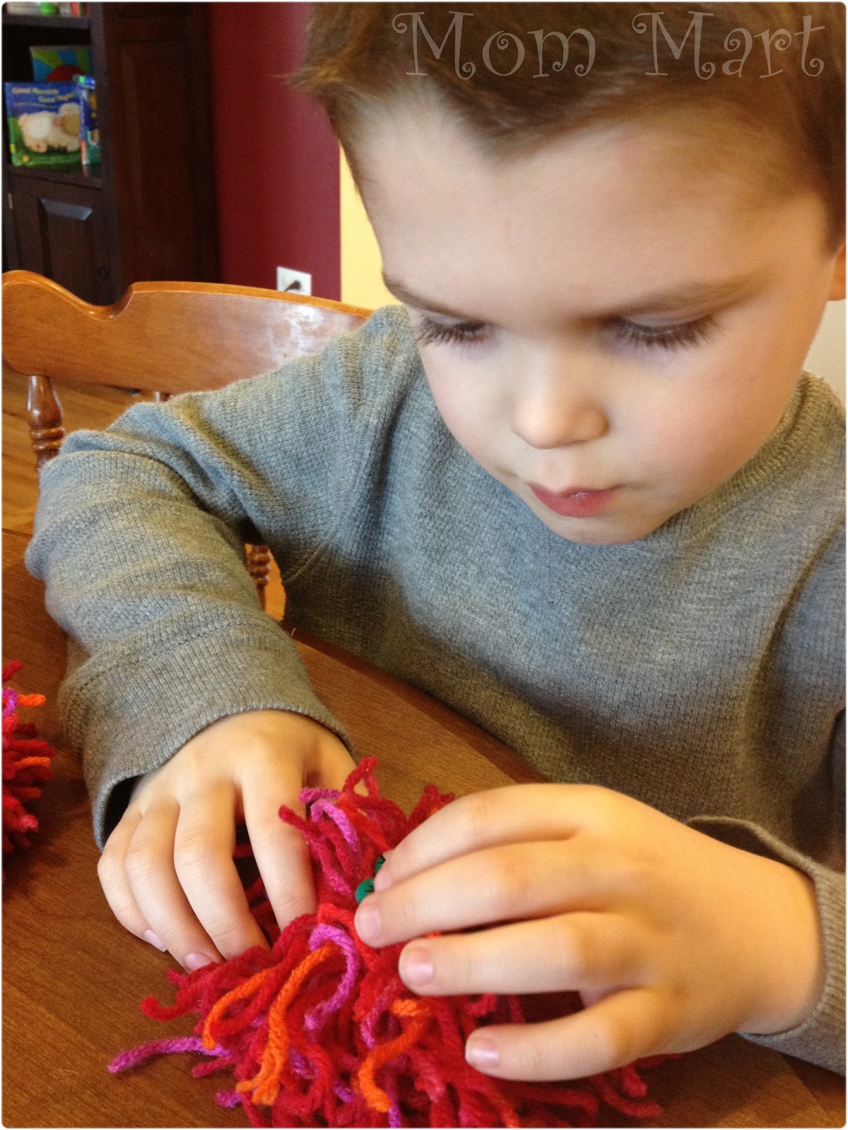 Mom Mart Kid Craft Make a Yarn Monster Friend!