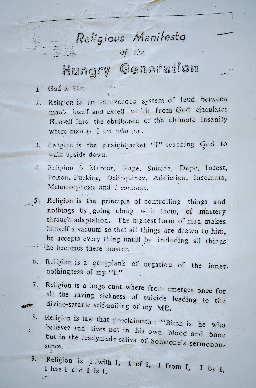 Hungryalist bulletin No 65 published in 1963