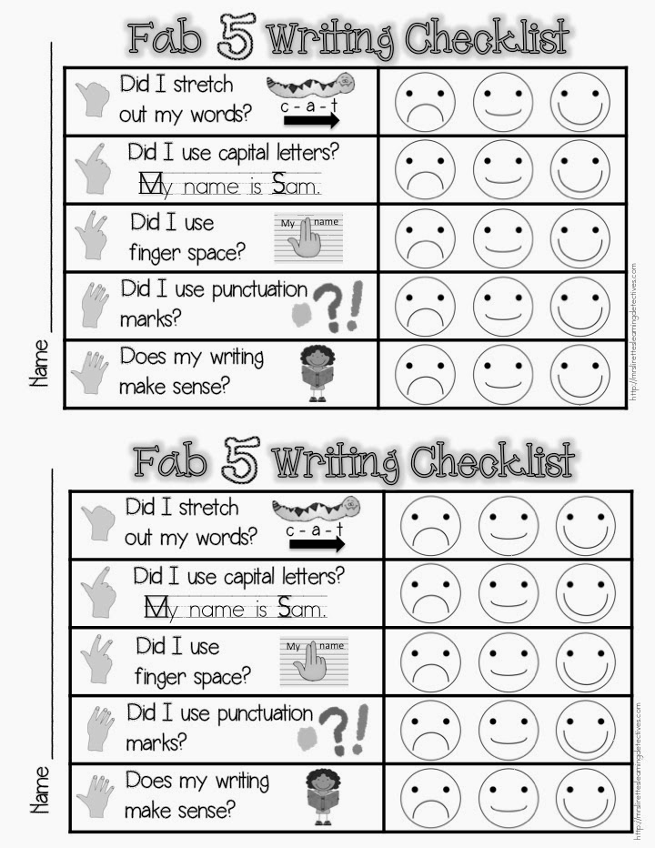 Essay checklist kids
