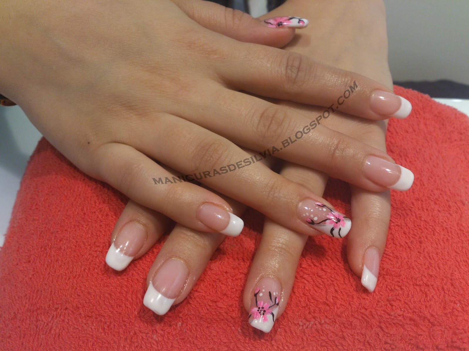 beautiful francesa con flores french with flowers with uas postizas manicura francesa - Uas Francesas Decoradas beautiful francesa con flores french with flowers with uas postizas manicura francesa - Uas Francesas Decoradas