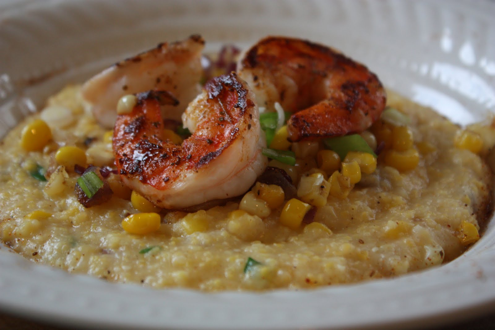 Shrimp and Grits with Roasted Corn
