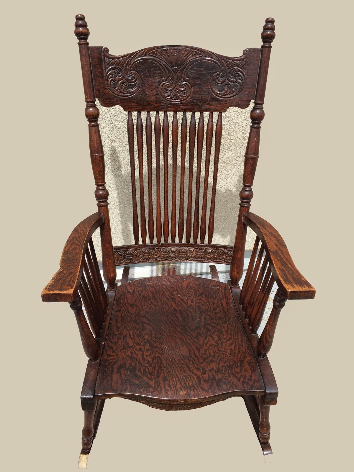 Uhuru Furniture Collectibles Pressed Back Oak Rocking Chair