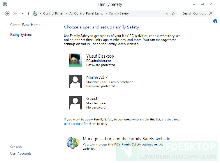 Mengkonfigurasi Family Safety untuk memblokir akses Mengkonfigurasi Family Safety untuk memblokir akses