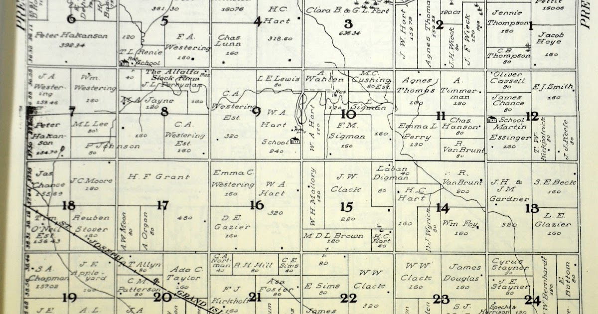 Sutton Nebraska Museum 1908 Plat Map of Edgar Township, Clay County