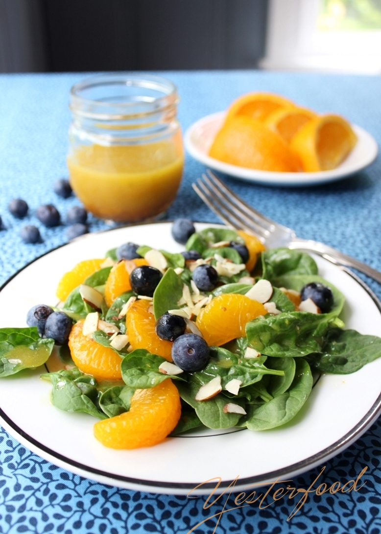 Yesterfood Mandarin Spinach Salad with Fresh Orange Vinaigrette